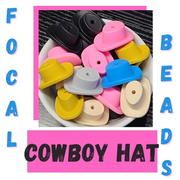 Cowboy/girl Hat Silicone Focal Bead | DIY Craft Supply | Jewelry Making | For Beaded Pens