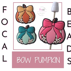 Pumpkin Beads, Silicone Focal Beads, Halloween Beads, Cute Bow Beads, Polka Dot Beads, DIY Craft Beads for Pens, Cup Charm Bead, Bead Supply