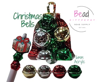 16mm Bubblegum Beads, Christmas Bells Beads, Chunky Beads, Acrylic Beads, Christmas Beads, Beads for Pens, DIY Crafting Beads, Lanyard Beads