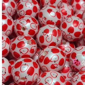 20 mm Bubblegum Perlen, Apfelperlen, Chunky Beads, Acrylperlen, Lehrerperlen, Fruit Beads, Perlen für Stifte, DIY Bastelperlen