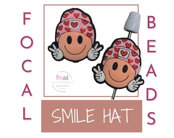 Koraliki w kształcie serduszek, silikonowe koraliki w kształcie ogniska, koraliki w kształcie czapek beanie, koraliki w kształcie ogniska happy focal, koraliki do rękodzieła DIY do długopisów, koraliki do przypinania znaczków, koraliki w kształcie retro pokoju