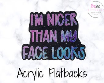 Acrylic Flatback, Sarcastic Charm, Funny DIY Badge Reel Attachment, Craft Embellishments, Cabochons, Acrylic Charm, DIY Keychain Supplies