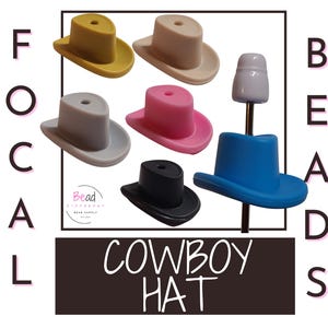 Cowboy Hat Beads, Silicone Focal Beads, Western Style Beads, DIY Craft Beads for Pens, Badge Reel Bead, Lanyard Bead, Loose Bead, Small Bead