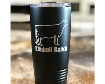 Vaso de ganado grabado personalizado: añade tu propio diseño o texto