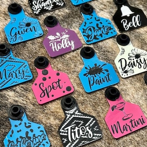 Small Custom Laser Engraved Livestock Ear Tags for Sheep, Goats & Pigs – Personalized, No Fade, Durable Ritchey Tags