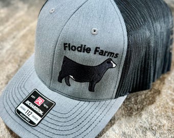 Custom Livestock Hat Embroidered, Custom Farm Hat, Personalized Trucker Cap Gift, Livestock Show, Add Your Farm or Ranch Name
