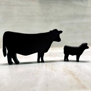 Minimalist Cow and Calf Silhouette | 3D Printed Farm Animal Decor | Rustic Cattle Lover Gift | Livestock Showpiece