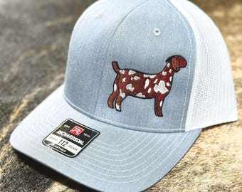 Embroidered Boer Goat Hat - Spotted Market Goat Show