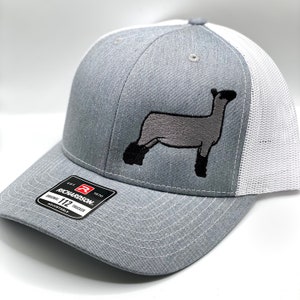 Custom Livestock Natural Sheep Embroidered Cap - Market Lamb Hat For Stock Show Enthusiasts