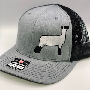 Sheep Embroidered Hat, Market Lamb Hat, Suffolk Sheep, Show Sheep Hat