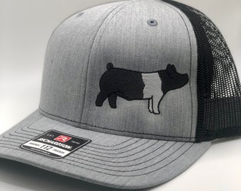 Embroidered Hampshire Pig Trucker Hat – Livestock Show & Farm Cap with Mesh Back
