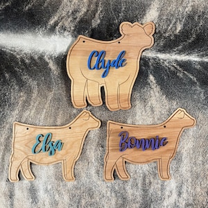 Show Cattle Stall Sign, Show Cattle Farm Sign, Steer or Heifer Signs for Fair or Livestock Shows