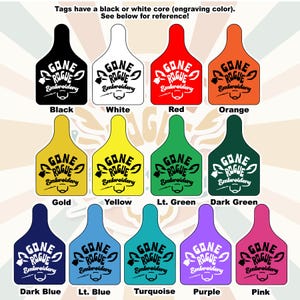 Custom Laser-Engraved Cattle Ear Tags: Large Durable Ranch ID with Y-Tex Button image 3