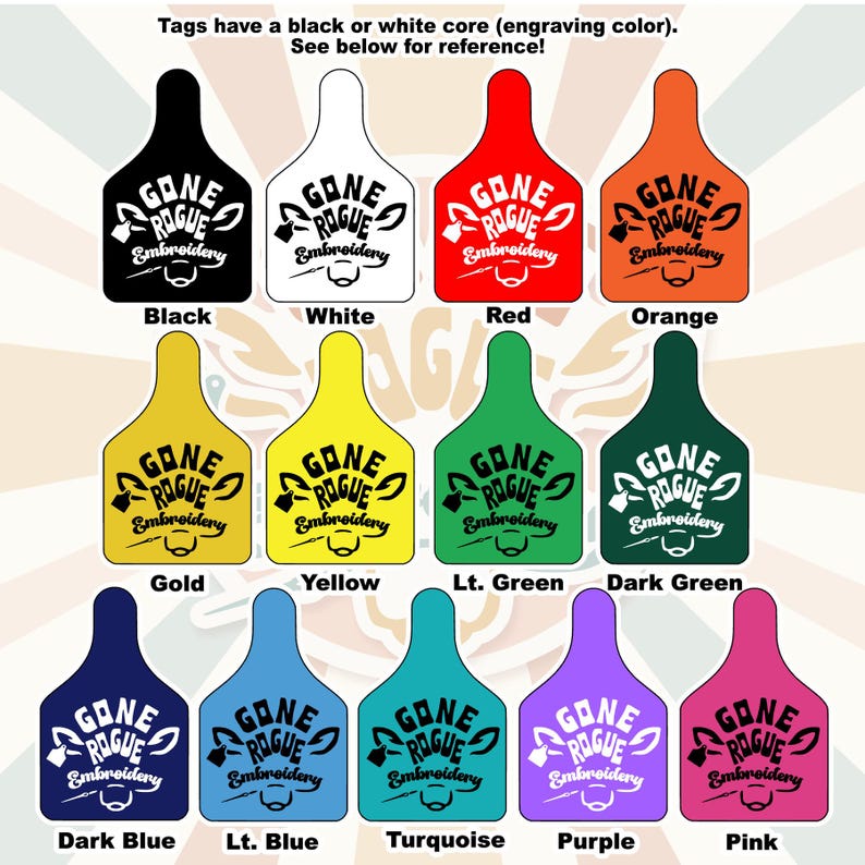 Custom Laser-Engraved Cattle Ear Tags: Large Durable Ranch ID with Y-Tex Button image 3
