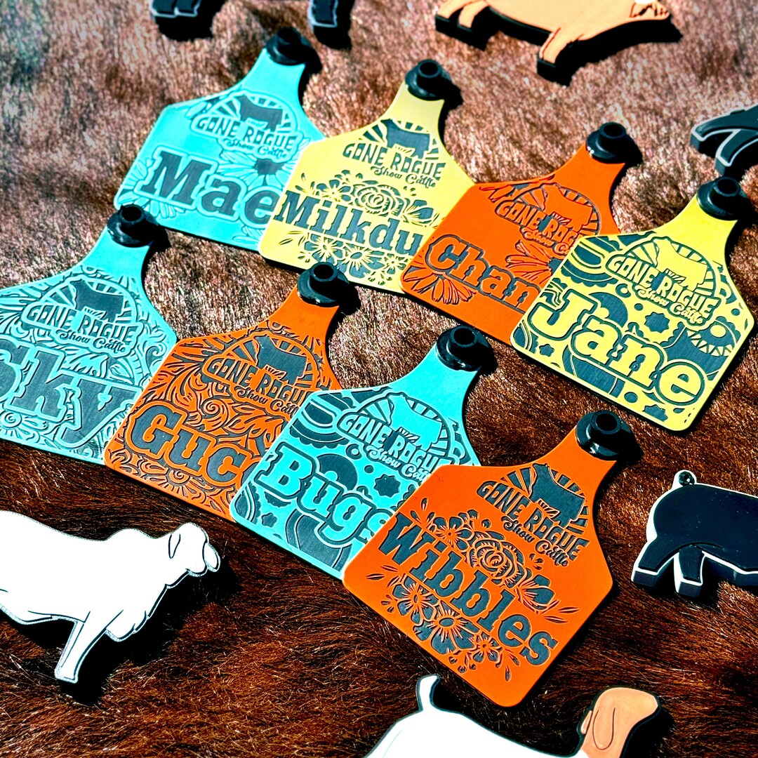 Custom Laser-engraved Cattle Ear Tags: Large Durable Ranch ID With Y ...