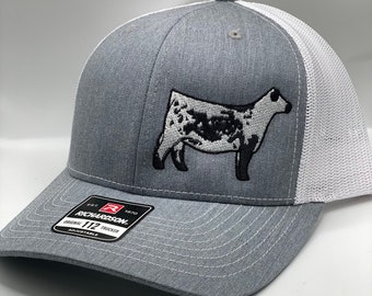 Custom Livestock Speckle Park Embroidered Trucker Cap, Show Cattle Cap, Stock Show Apparel