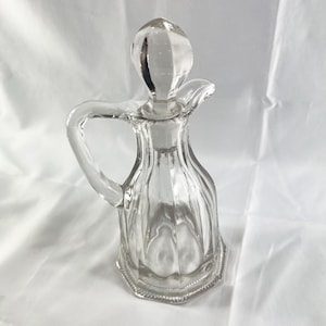 Antique EAPG  Paneled Cruet/Decanter with Stopper Early American Pressed Glass