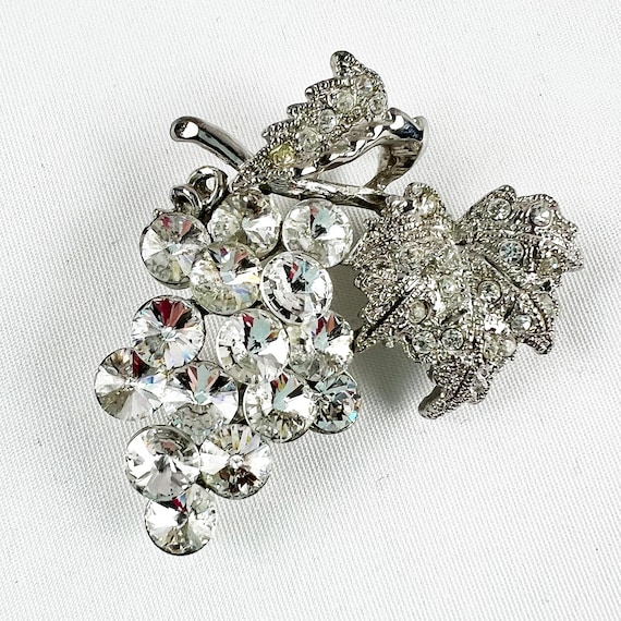 Broche Vintage En Forme De Grappe De Raisin Strass - Occasion Bon État
