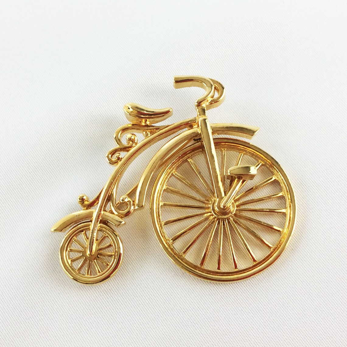 Fun Articulated Goldtone Bicycle Bike Brooch Old Fashioned Etsy