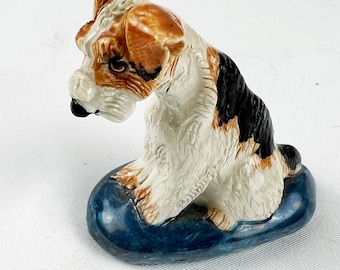 Wire Fox Terrier Dog signed Basil Matthews Porcelain Rare Original