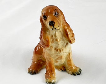 Vintage Porzellan Cocker Spaniel Sitzender Hund Figur Napco