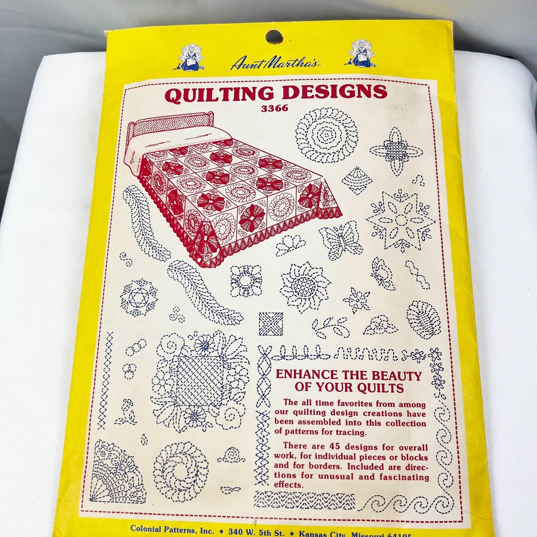 Vintage Aunt Martha's Quilting Designs Patterns 3366 - Etsy