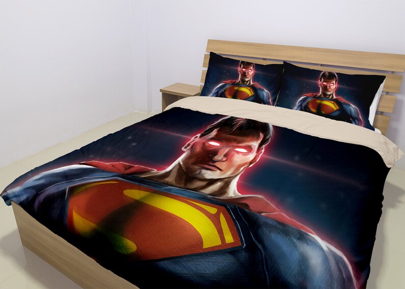 Superman Bedding Set Superman Duvet Superman Comforter Twin Etsy