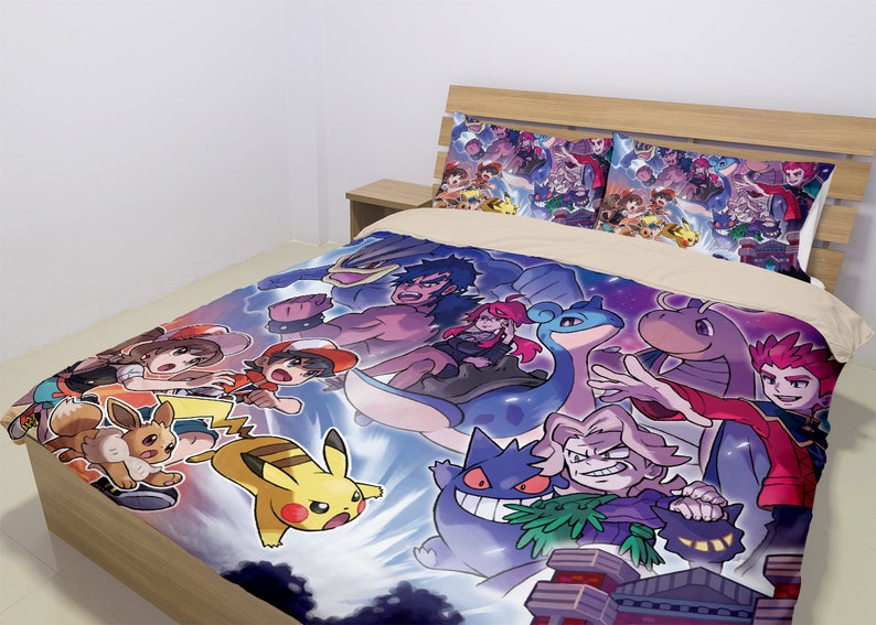 Pokemon Bedding Set Pokemon Duvet Pikachu Comforter Twin Etsy