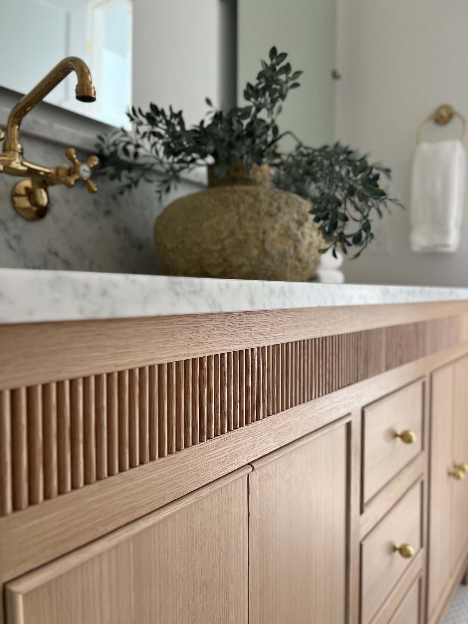 White Oak Bathroom Vanity Etsy