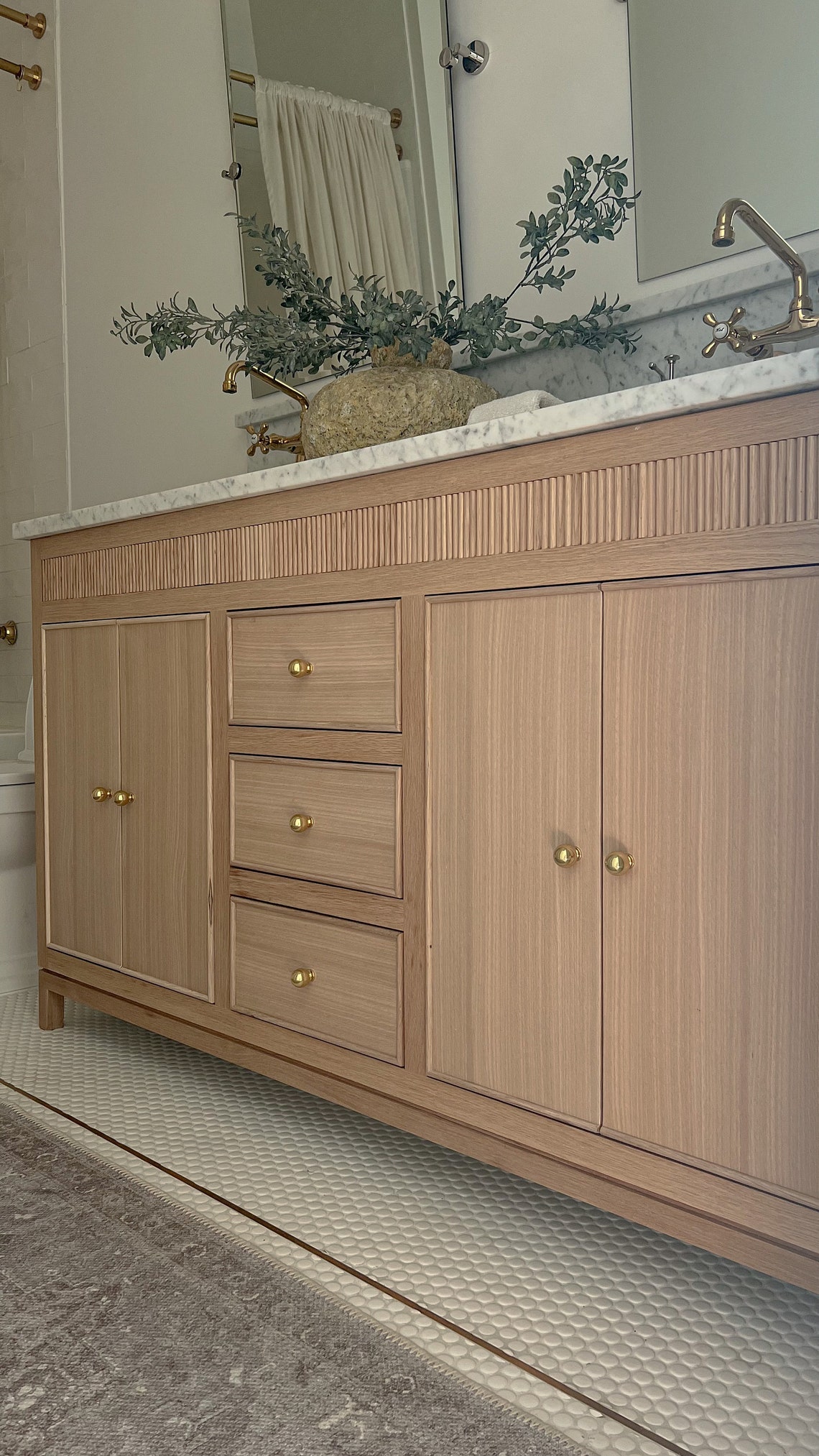 White Oak Bathroom Vanity - Etsy