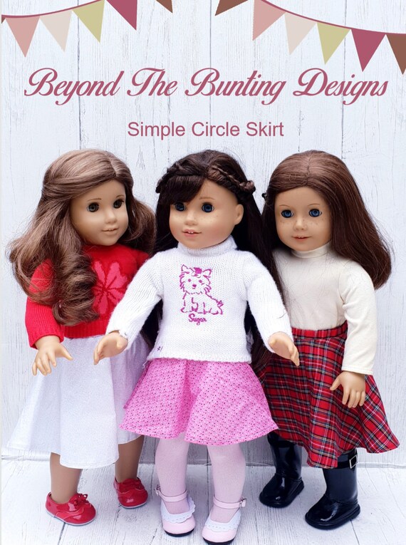 American Girl Simple Circle Skirt Beyond The Bunting Designs Simple Circle Skirt Doll Clothes Pattern For 18 Inch American Girl Dolls Pdf
