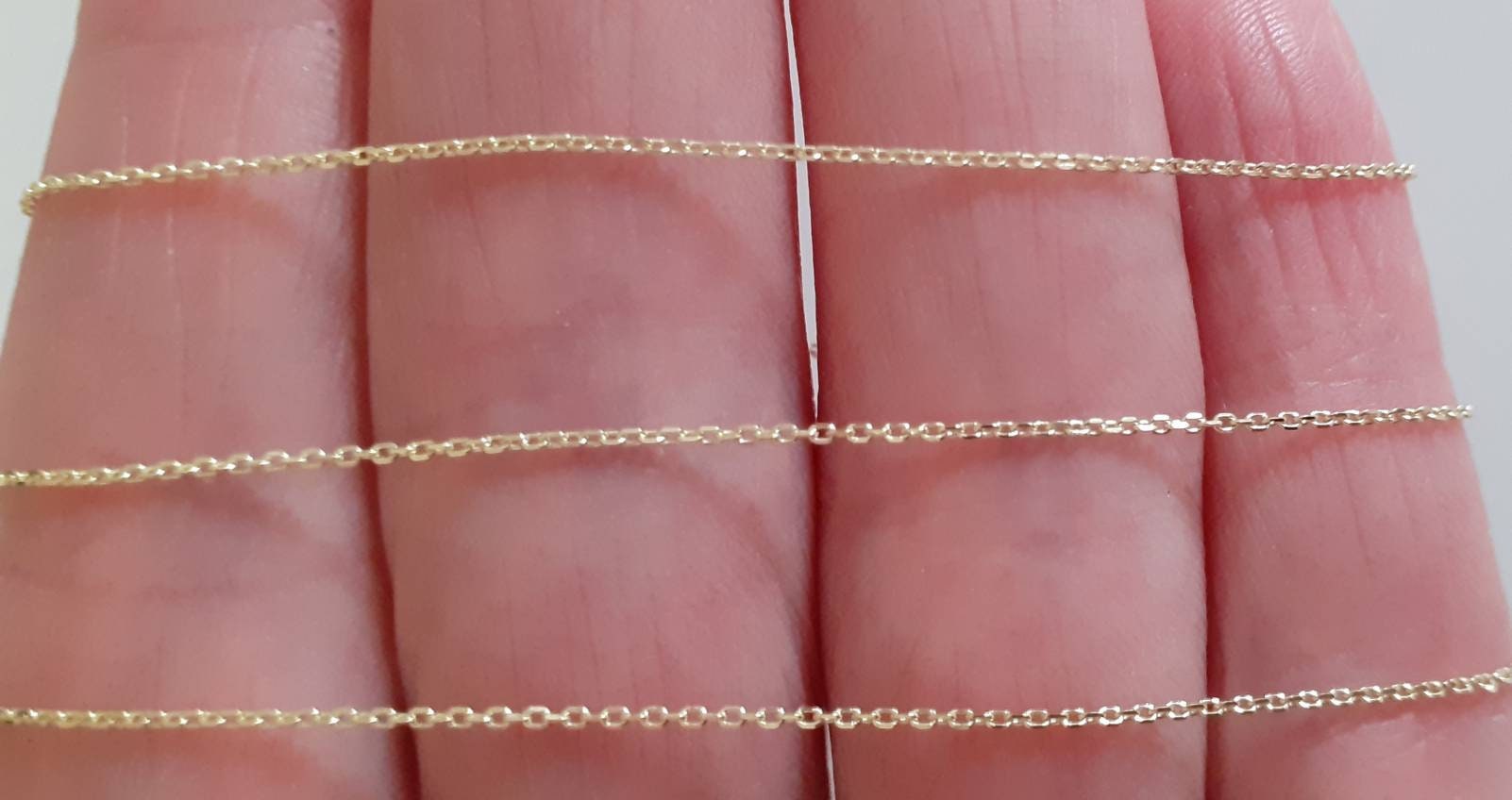 9K SOLID Gold ROLO Chain Real Gold Necklace Diamond Cut Rolo Etsy