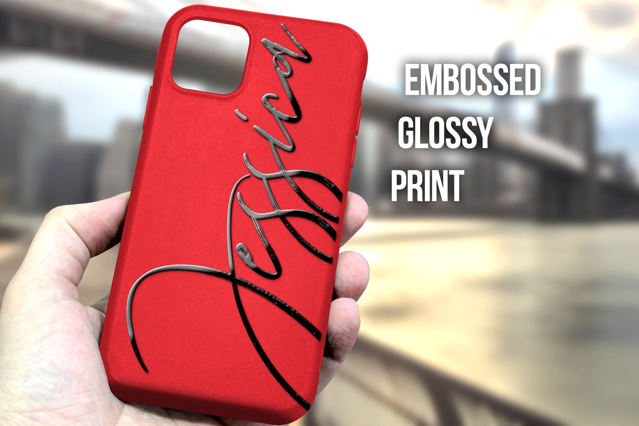 Personalise iphone case Name Monogram iphone case Red Etsy
