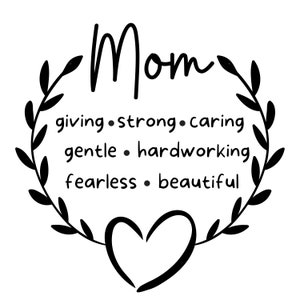 Mom SVG for Mother&#39;s Day | SVG & Transparent Background PNG | Svg file for cricut and silhouette