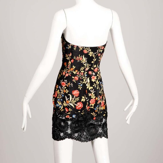 Christian Lacroix vintage floral strapless dress … - image 2