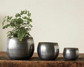 Set of 3 Zinc Metal Planters