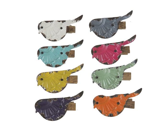 Embossed Metal Bird Clip 8 Colors Etsy
