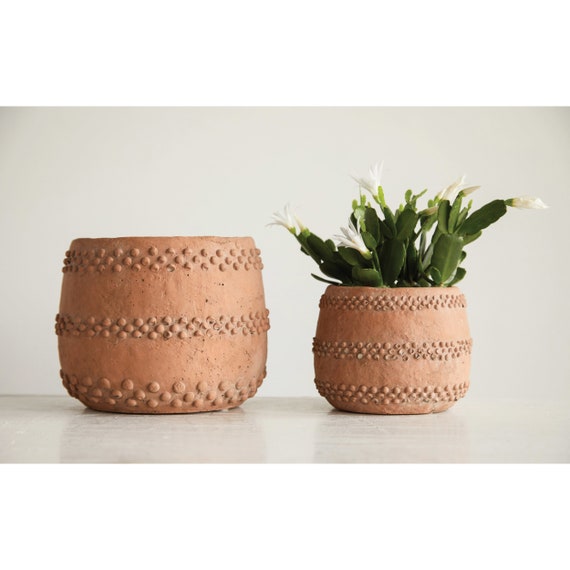 Cement Terracotta Planter Etsy
