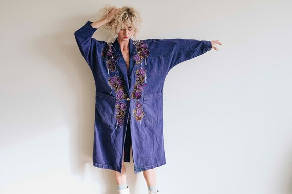 purple denim 80’s western duster