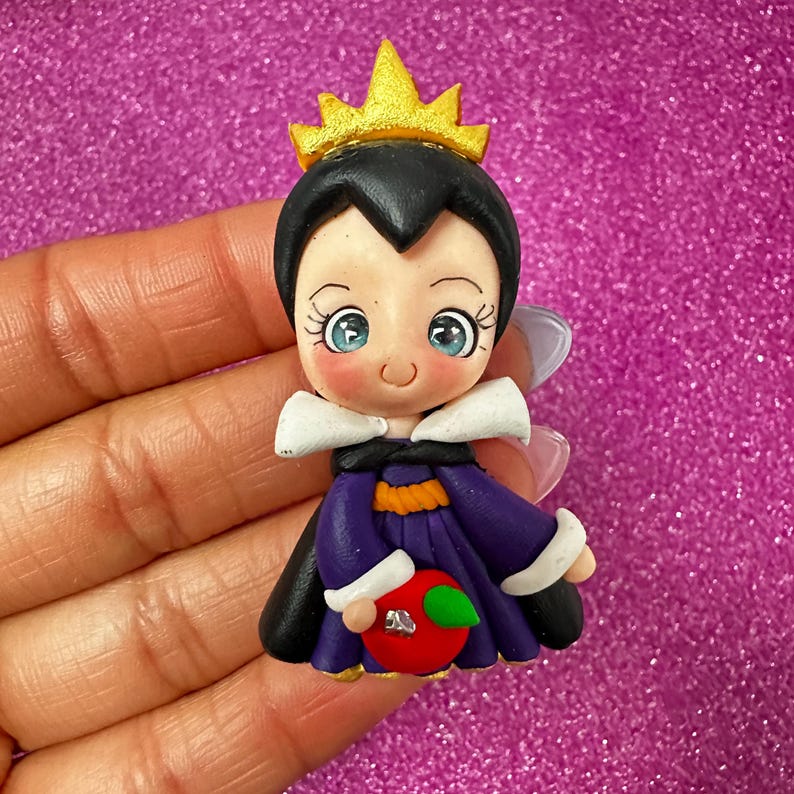 Princess villain, Choose One, clay charm, bow supplies, badge reel, style MS Evil Queen