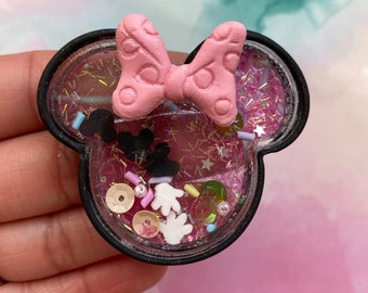 Mouse Shaker, Mouse head, Bow Clay center, clay charm, Clay bow center, polymer clay center, character clay, princess