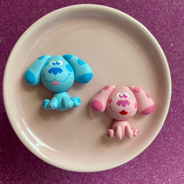 Blue dog clues, CHOOSE ONE, Bow Clay center, clay charm, Clay bow center, princess clay, polymer clay center, character clay