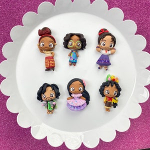 Enchanted House Sisters, CHOOSE ONE, Bow Clay center, clay charm, Clay bow center, polymer clay center, character clay, encanto