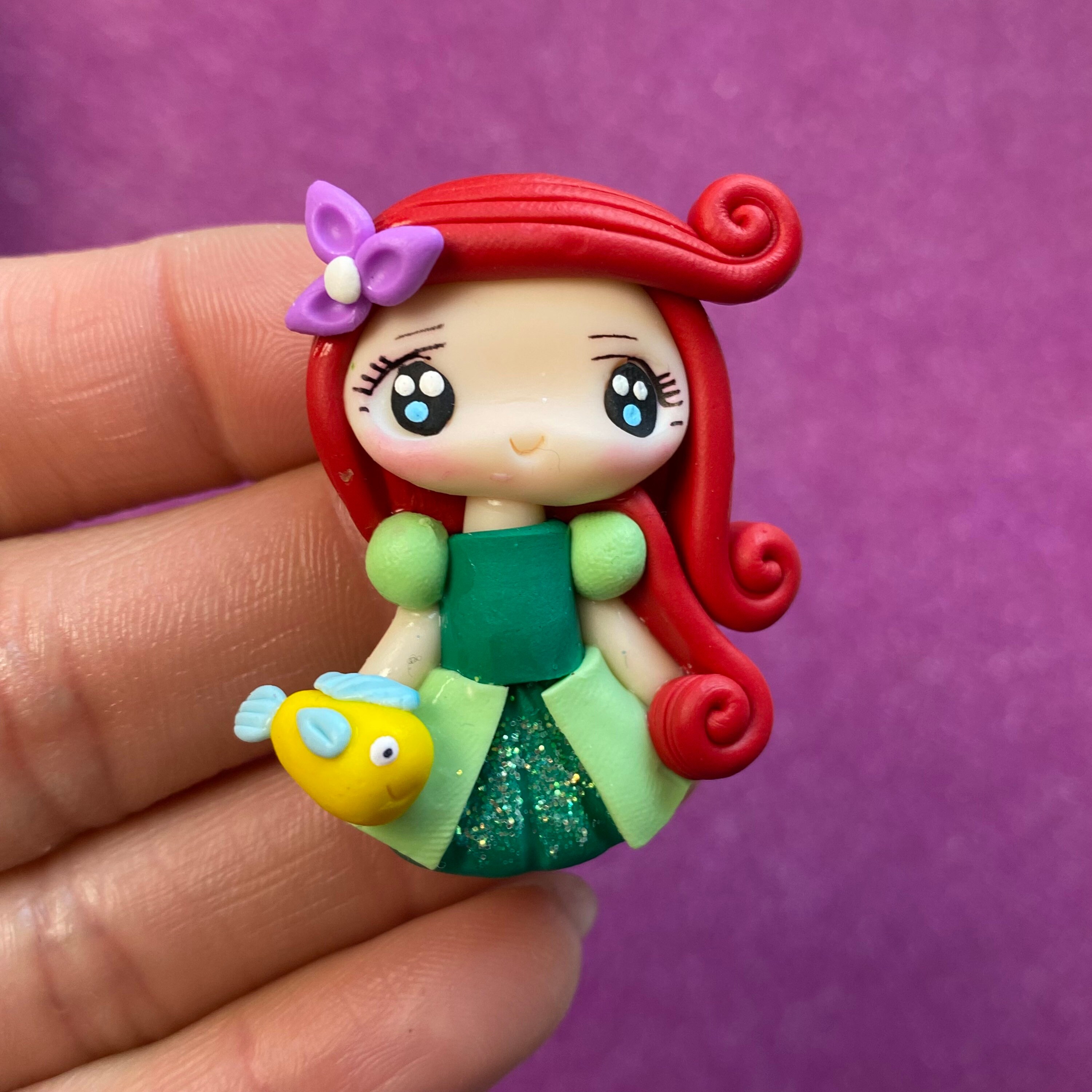 Little Mermaid, Ariel, King Triton, Eric, Bow Clay Center, Clay Charm ...
