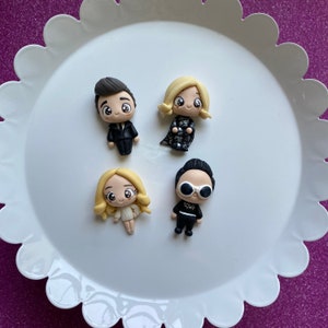 Schitt’s Creek, Mr rose, Moira, David, CHOOSE ONE, Alexis,Bow Clay center, clay charm, Clay bow center, polymer clay center, character clay