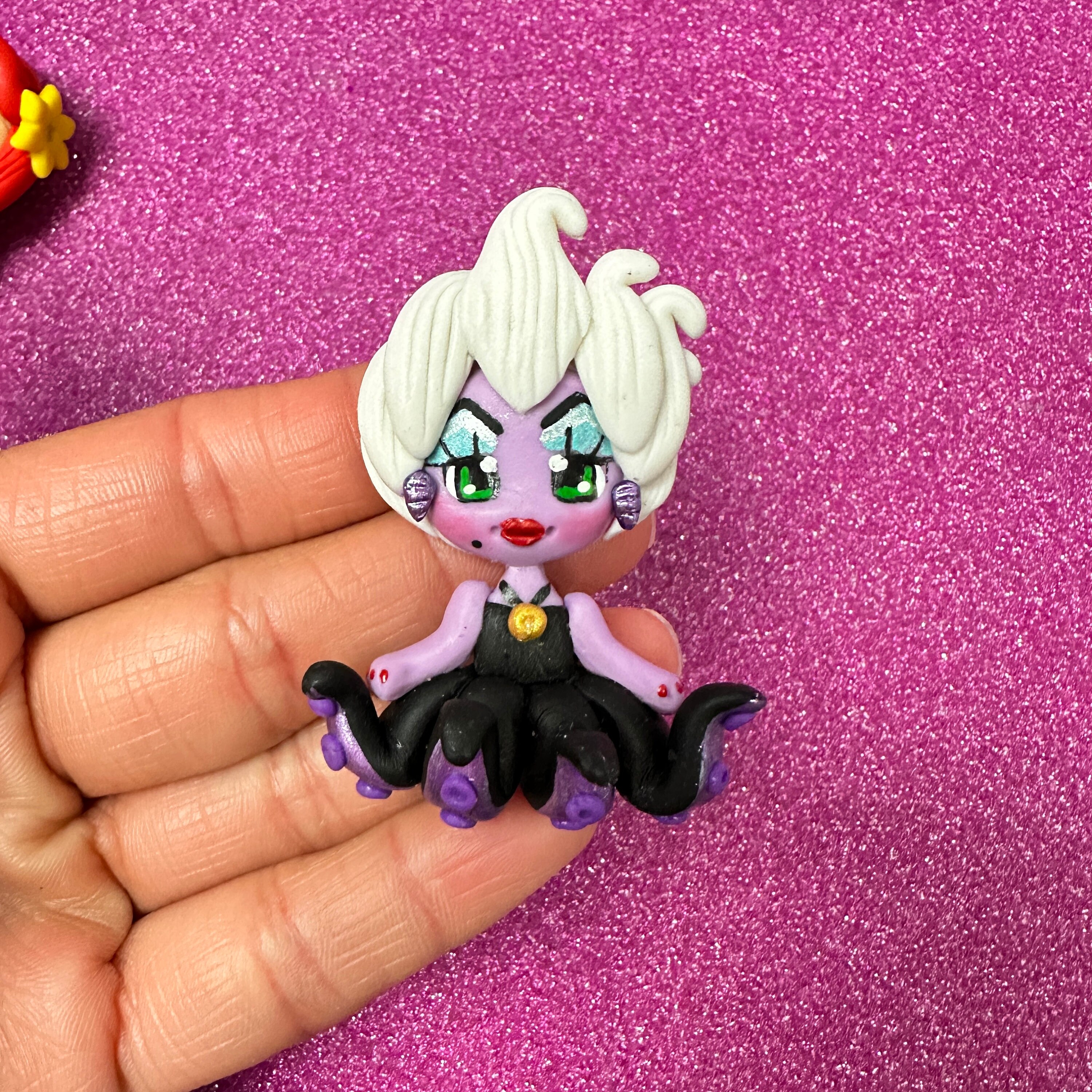 Pink Dress, Ariel, Mermaid, Bow Clay Center, Clay Charm, Clay Bow ...