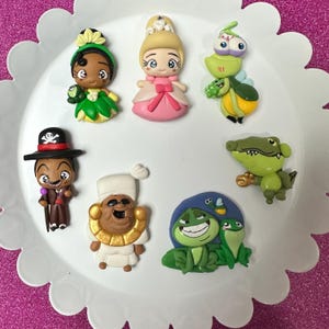 Ray, firefly, crocodile , frog princess, Bow Clay center, clay charm, Clay bow center, character clay, tiana, prince naveen, Flatback