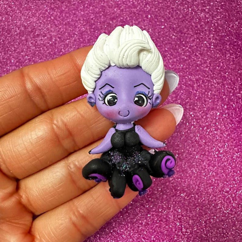 Princess villain, Choose One, clay charm, bow supplies, badge reel, style MS Ursula