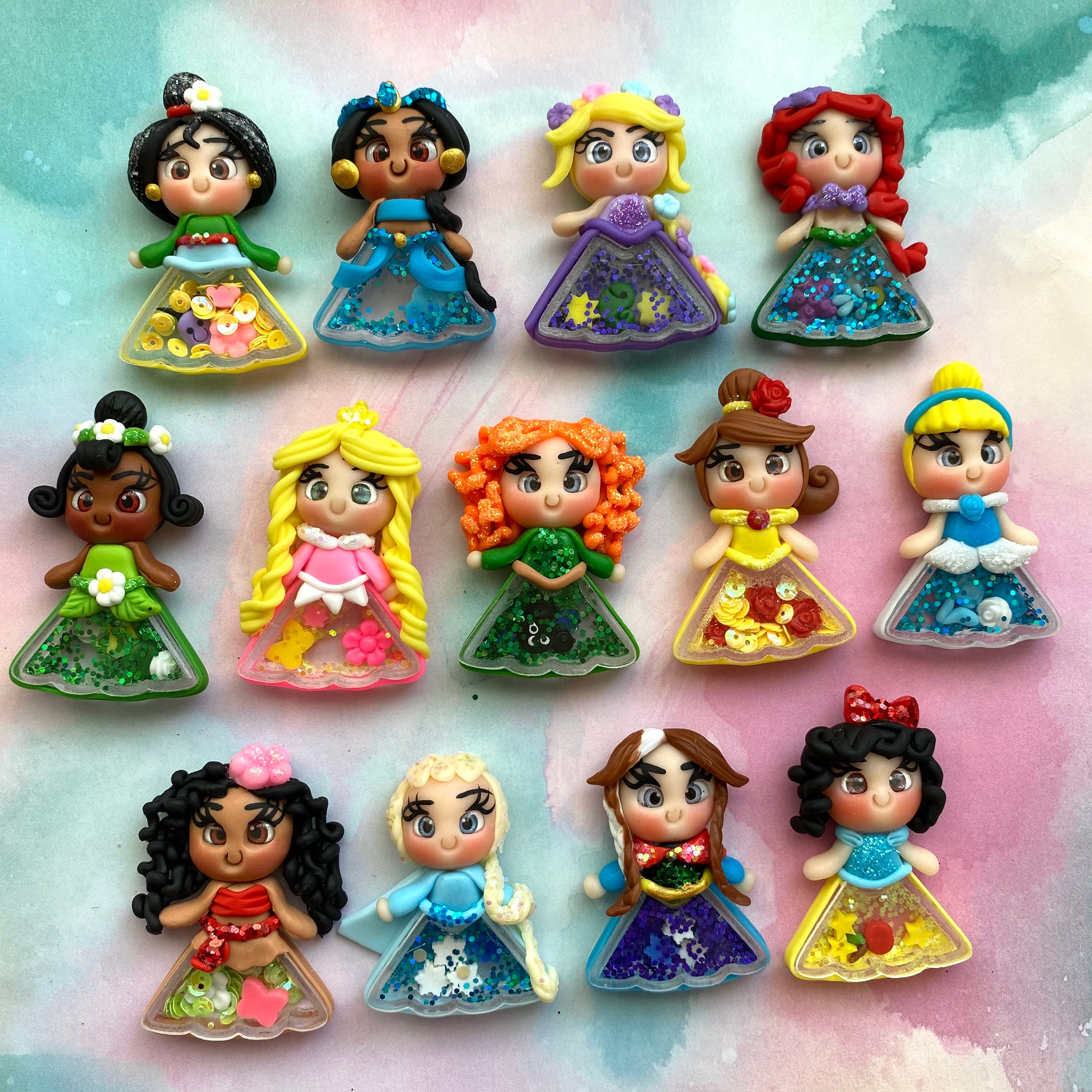 MyClaynation Luxe inspired Clay dolls Polymer Clay Hair Bow Center Charm Embellishments Multi-colored Clay dolls LUXE 21 
