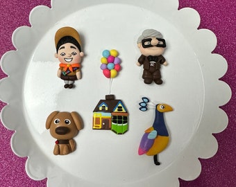 Balloon house, CHOOSE ONE, Bow Clay center, clay charm, Clay bow center, princess clay, polymer clay center, character clay
